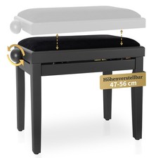 B-WARE Klavierbank Klavierstuhl Pianobank höhenverstellbar Hocker Dark Walnut