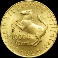 NOTGELD - INFLATION: 10000 Mark 1923. FREIHERR VOM STEIN & PFERD - WESTFALEN.