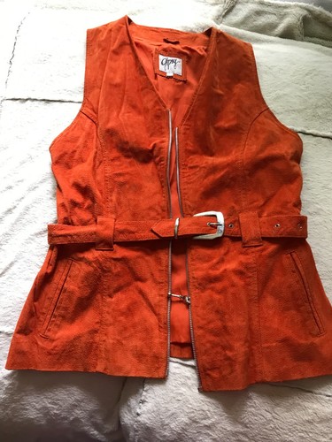 Gipsy weste leder orange - weste,
