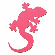 Pinker Holz Gecko - Deko