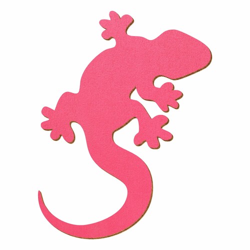 Pinker holz gecko deko - gecko,