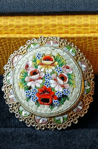 Antike mikromosaik brosche - antike,