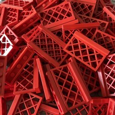 Lego 5x 3185 Gitterzaun rot Eisenbahn City 5 Stück Von Haufen alt (26)