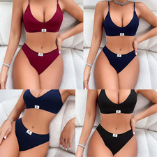 Damen Elegantes Navyblaues Lingerie-Set mit Raffung – Bequeme Unterwäsche