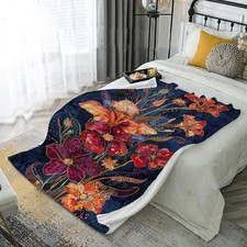 Bunte Blumenbettdecke