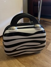 Beauty Case Schminkkoffer Koffer Zebra schwarz weiß