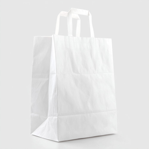 Papiertragetaschen weiß - 22, +