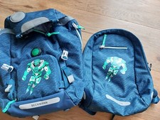 Beckmann Schulrucksack Set 3 Teile Blau-grün Transformer