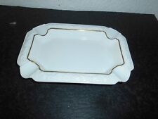Aschenbecher von Rosenthal Maria Porzellan Weiß Goldrand L 18,4 T 12,4 cm