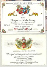 Weinetikett Mosel 1986 Piesporter Michelsberg + Ürzig Würzgarten Beerenauslese
