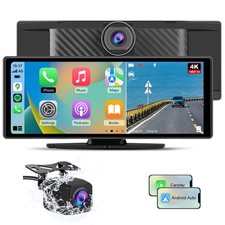 4K 10.26" Portable Apple Carplay Android Auto Display Vorne Rückfahrkamera DVR
