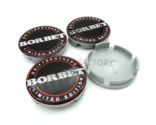 4x Original Borbet Nabendeckel 56mm Felgendeckel Nabenkappe Drift Edtion Schw...