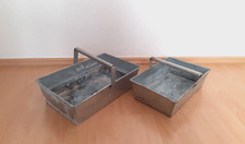 Pflanzschalen Blumentopf  mit Henkel 2tlg. Set Blech verzinkt Innen-/Außen Deko