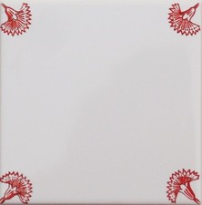 Fliesen Delfter Art, rot/weiß