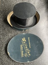 Hutschachtel mit Zylinder Hut Chapeau Claque Baden-Baden Wallnöfer Hutmodehaus