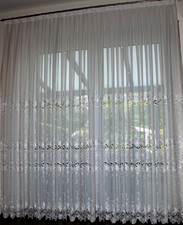 NEU Hochwertige Gardine Marquisette Stoff  Spitze Weiß MAßANFERTIGUNG