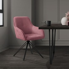 B-Ware Drehstuhl Esszimmerstuhl Armlehnstuhl 360Grad Drehbar Wohnzimmerl Altrosa