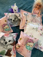 Puppenbettwäsche Puppenkissen Kissenset für kreatives Spielen rosa/bunt