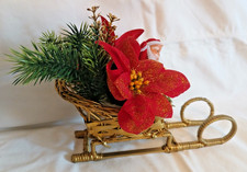 Advents- oder Weihnachtsdeko / Schlitten mit Weihnachtsmann