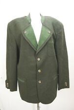 Janker Loden Trachtenjacke mit Leder Revers in grün Schurwolle Litrico C&A Gr.54