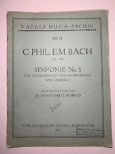 Noten. C. Ph. E. Bach. Sinfonie Nr. 3.  Partitur.