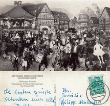 AK Sonneberg - Deutsches Spielzeugmuseum "Thüringer Kirmes" s/w von 1961