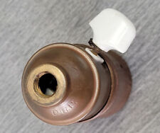 Antike Drehsplint Domschalter-Lampenfassung E-27 Messing DRP Porzellan Drehknauf