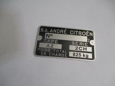 Typenschild Citroen Schild AZ