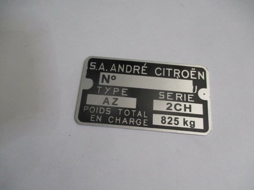 Typenschild citroen schild - typenschild, az