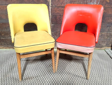 Sessel Stuhl Rockabilly Cocktailsessel Clubsessel schrill gelb + rot DDR Möbel