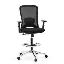 Bürostuhl Drehstuhl hoch Arbeitsstuhl gepolstert Mesh mit Fußring hjh OFFICE