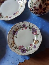 ZSOLNAY Ungarn 6  Kuchen-/ Dessert-Teller 17 cm. Handarbeit Vergoldet wie neu  