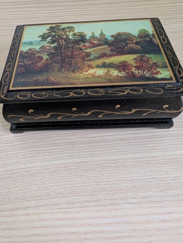 Russische lackminiatur dose - russische, lackminiatur-dose