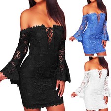 Damen Kleid Spitze Tailliert