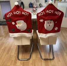 Weihnachten Stuhlhussen | Mütze Stuhlabdeckung Stuhlbezug Nikolaus Tischdeko