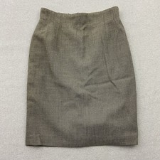 ESCADA by Margaretha Ley Damen Rock Gr. 38 Wolle Beige Schwarz Etui Bleistift 