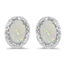 LXR 10k Weißgold Oval Opal