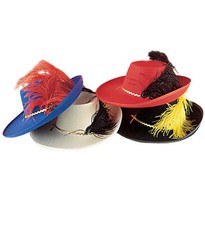 Musketier Hut mit Feder Filz Musketierhut Mittelalter Fasching Kostüm 123415F13