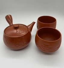 Japanische Teekanne/Kyusu Tokoname aus Ton, Tasse, Teeservice
