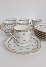 6 x Royal Limoges France "Gilda" Mokkatasse + Untertasse Set Sammeltassen