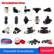 Pneumatik Steckverbinder Schwarz Steckverschraubung Druckluft Schlauch Fitting