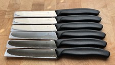 6 Stück Victorinox Brötchenmesser Küchenmesser Tomatenmesser schwarz 