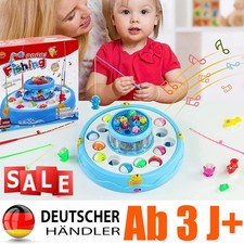 Angelspiel Magnetisch ab 2–3 Jahre, Kinderspielzeug mit 26 Fischen & 4 Angeln,DE