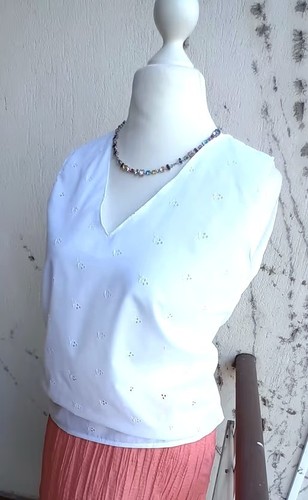 Handgenäht bluse weiß - bluse,