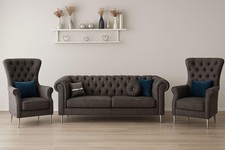 Sofagarnitur 3+3+1+1 Sitzer Möbel Modern Set Design Sofa Stoff Couch