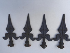 4 shivler Metallspitzen 16,5x8,2cm, Zierelemente Rosenbogen 80-iger, Top Erhalt