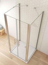 Duschabtrennung U-Form Doppeltüre Nanoglas 6mm 80x80x80x195cm Duschkabine 