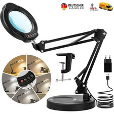 Lupe mit Licht und Ständer 10X 2-in-1 stufenlos dimmbare LED-Schreibtischlampe