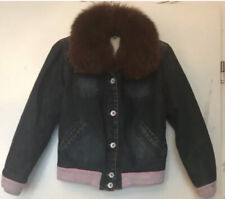 Roberto Cavalli-Jeansjacke Mit Kragen Polar Fuchs,& Pelz Futter,Gr.S-158/164,Neu