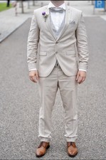 Hochzeitsanzug Beige Größe m